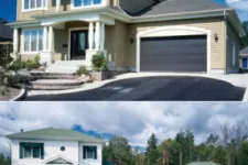 House with an attached garage and a another with a detached garage 