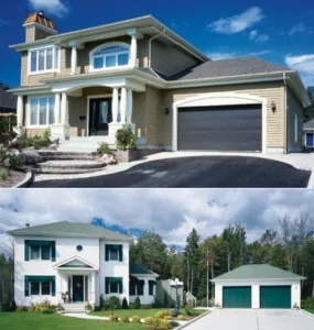 Houses with attached and detached garage
